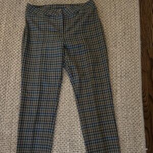 J. McLaughlin women’s Yara Pants Houndstooth plaid slim straight green size 6